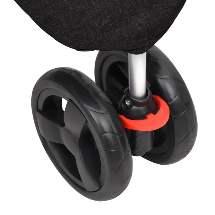 Hundewagen Faltbar Schwarz 80x46x98 cm Oxford-Gewebe – Bild 9