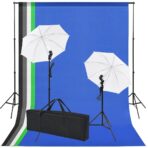 Fotostudio-Set: 5 Bunte Hintergründe 2 Schirme