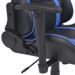 Neigbarer Racing-Bürostuhl mit Fußstütze Blau – Bild 4