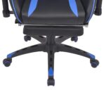 Neigbarer Racing-Bürostuhl mit Fußstütze Blau – Bild 5