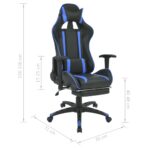 Neigbarer Racing-Bürostuhl mit Fußstütze Blau – Bild 7