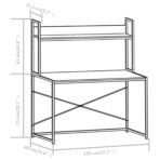 Computertisch Schwarz und Eiche 120x60x138 cm – Bild 9