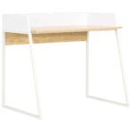 Schreibtisch Weiss und Eiche 90x60x88 cm