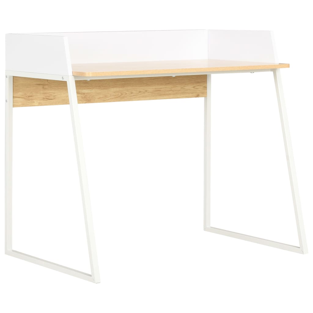 20265_1.jpg Schreibtisch Weiss und Eiche 90x60x88 cm – Bild 1