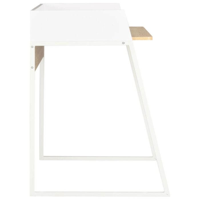 Schreibtisch Weiss und Eiche 90x60x88 cm – Bild 3