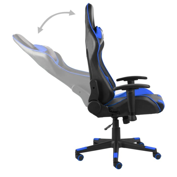 Gaming-Stuhl Drehbar Blau PVC – Bild 5