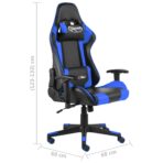 Gaming-Stuhl Drehbar Blau PVC – Bild 8