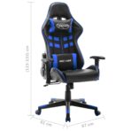Gaming-Stuhl Schwarz und Blau Kunstleder – Bild 8