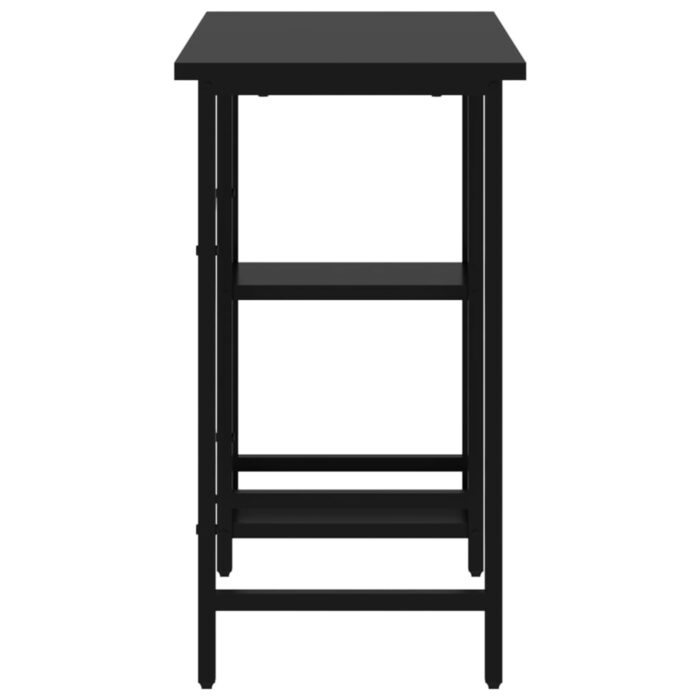 Computertisch Schwarz 80x40x72 cm MDF und Metall – Bild 4