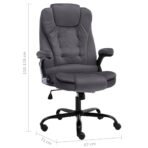 Bürostuhl Dunkelgrau Samt – Bild 7