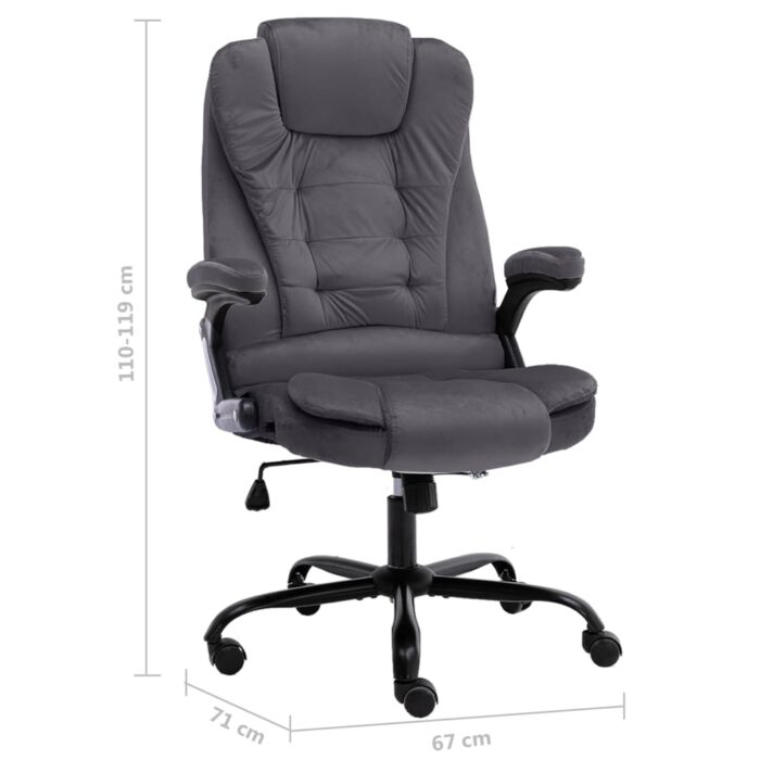 Bürostuhl Dunkelgrau Samt – Bild 7