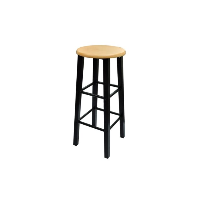 Früchstücksbar Hellbraunes Holz Schwarzer Stahl – Bild 3