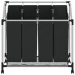 4 Fächer Schwarz Wäschesortierer – Bild 5