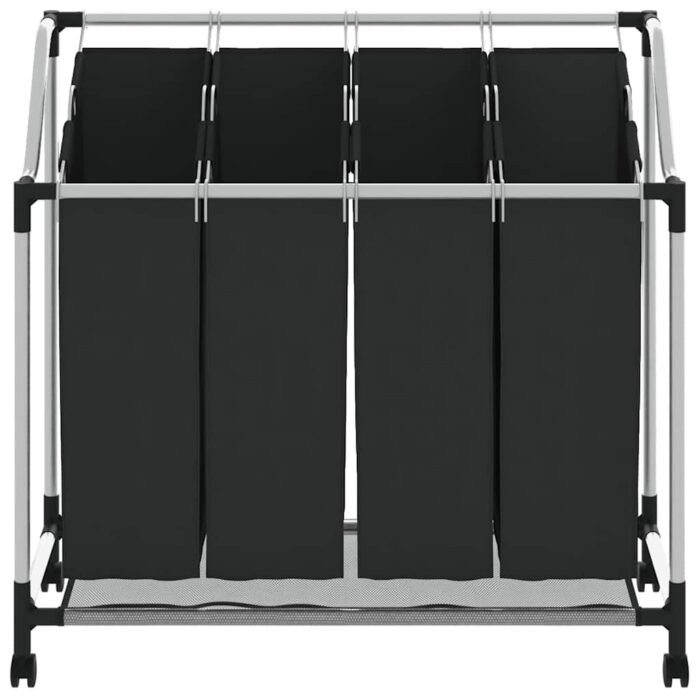 4 Fächer Schwarz Wäschesortierer – Bild 5