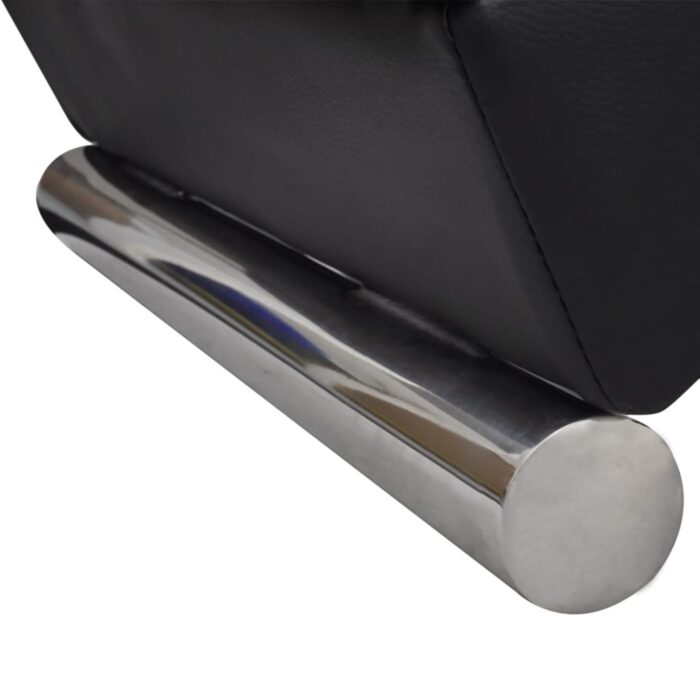 Chaiselongue Schwarz Kunstleder – Bild 2