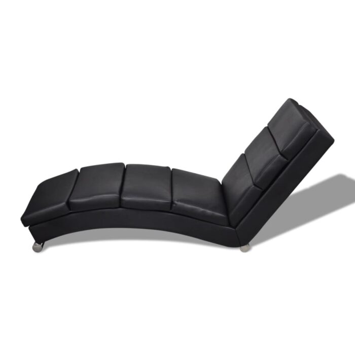 Chaiselongue Schwarz Kunstleder – Bild 4