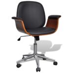 Bürostuhl / Drehbarer Bugholz und Kunstleder