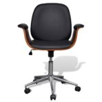 Bürostuhl / Drehbarer Bugholz und Kunstleder – Bild 2