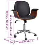 Bürostuhl / Drehbarer Bugholz und Kunstleder – Bild 7