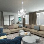 Blätter Pailletten Anhänger Kronlampe Silbern – Bild 7