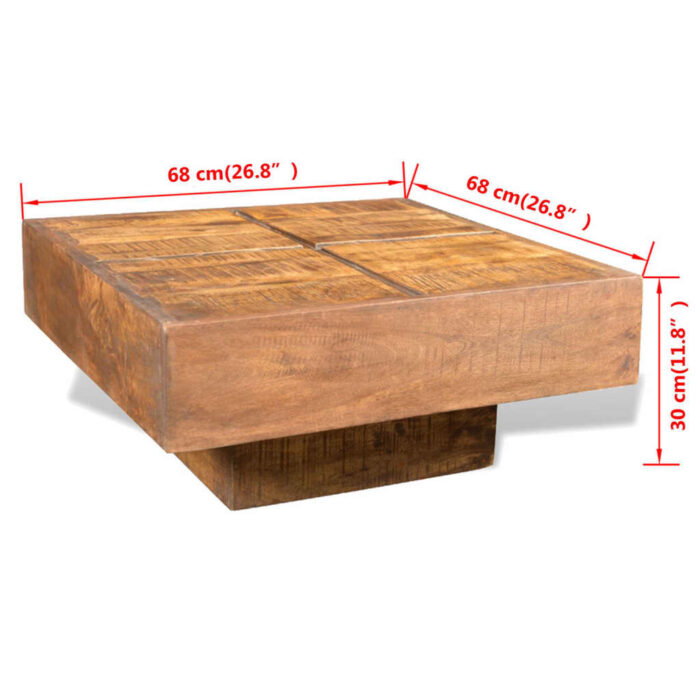 Couchtisch Braun Quadratisch Massivholz Mango – Bild 7