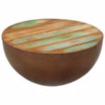 Couchtisch Schalenform mit Stahlboden Altholz Massiv – Bild 9