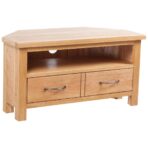 TV-Schrank mit Schublade 88x42x46 cm Massivholz Eiche - Braun, 1