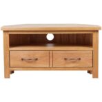 TV-Schrank mit Schublade 88x42x46 cm Massivholz Eiche - Braun, 1 – Bild 2