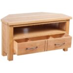TV-Schrank mit Schublade 88x42x46 cm Massivholz Eiche - Braun, 1 – Bild 3