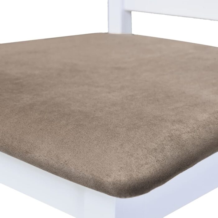 Barhocker 2 Stk. Weiss Stoff – Bild 7