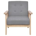 Sessel Hellgrau Stoff – Bild 2