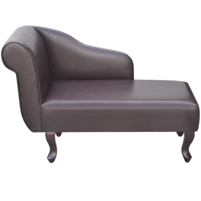 Chaiselongue Braun Kunstleder – Bild 2
