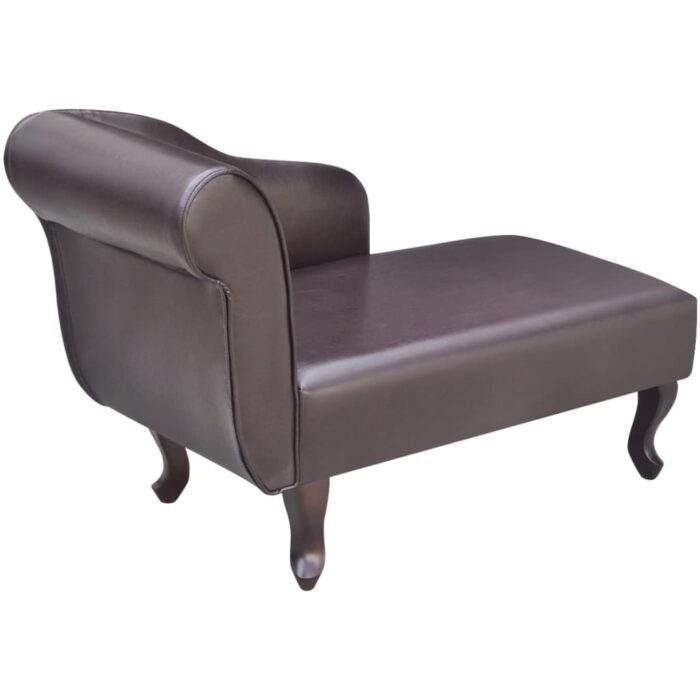 Chaiselongue Braun Kunstleder – Bild 3