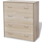 Kommode mit 4 Schubladen 60×30,5×71 cm Eichenbraun – Bild 3