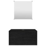 2-tlg. Badmöbel-Set Schwarz Holzwerkstoff – Bild 4