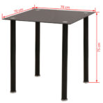 3-tlg. Essgruppe Esstisch mit Stühlen Schwarz – Bild 9