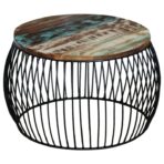 Couchtisch Rund Altholz Massiv 68x37 cm – Bild 8