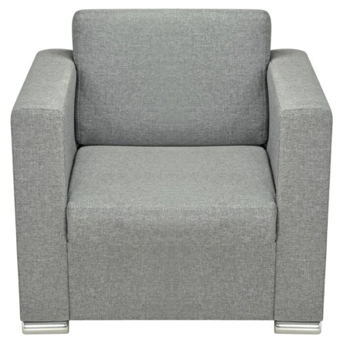 Sessel Hellgrau Stoff – Bild 3