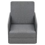 Schlafsessel Ausziehbar Hellgrau Stoff – Bild 2