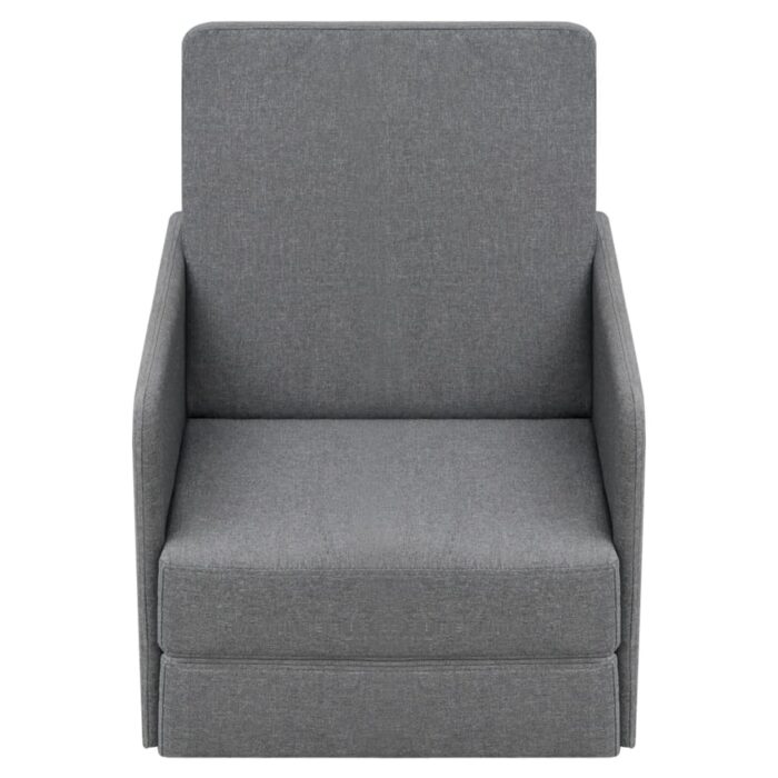 Schlafsessel Ausziehbar Hellgrau Stoff – Bild 2