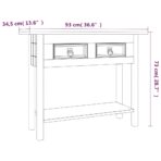Konsolentisch im Mexiko-Stil Kiefer Massiv Corona 93x34,5x73 cm – Bild 7