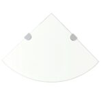 Eckablage mit Verchromten Halterungen Glas Transparent 25x25 cm