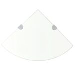 Eckablage mit Verchromten Halterungen Glas Transparent 25x25 cm