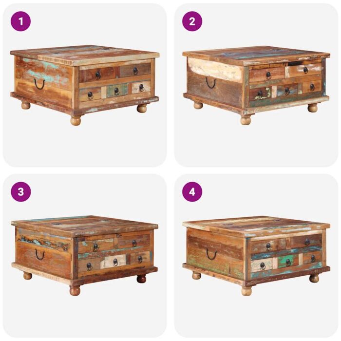 Couchtisch Altholz 70x70x38 cm – Bild 11