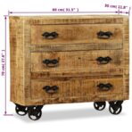 Sideboard 80 x 30 x 70 cm Recyceltes Massivholz – Bild 12