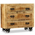 Sideboard 80 x 30 x 70 cm Recyceltes Massivholz – Bild 4