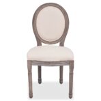 Esszimmerstühle 2 Stk. Creme Stoff – Bild 3