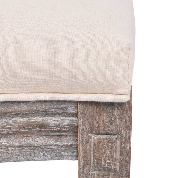 Esszimmerstühle 2 Stk. Creme Stoff – Bild 6