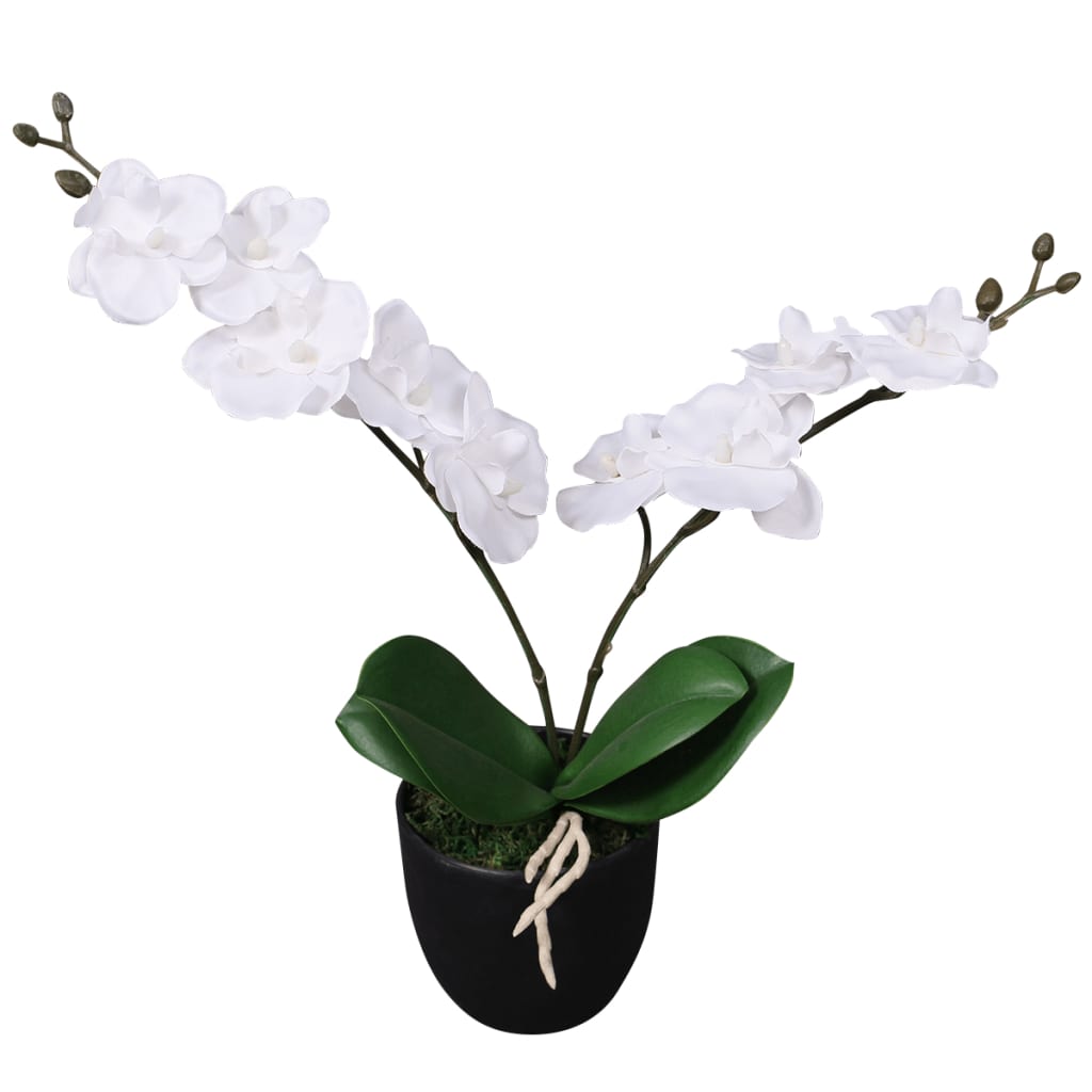 244420_1.jpg Künstliche Orchidee mit Topf 30 cm Weiss – Bild 1
