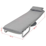 Drehstuhl und Schlafsofa Hellgrau Stoff – Bild 13